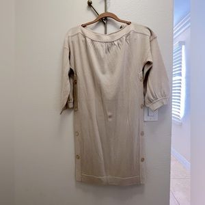 Karoo Mark Eisen cashmere oatmeal boatneck dress, relaxed/oversized, size 0.